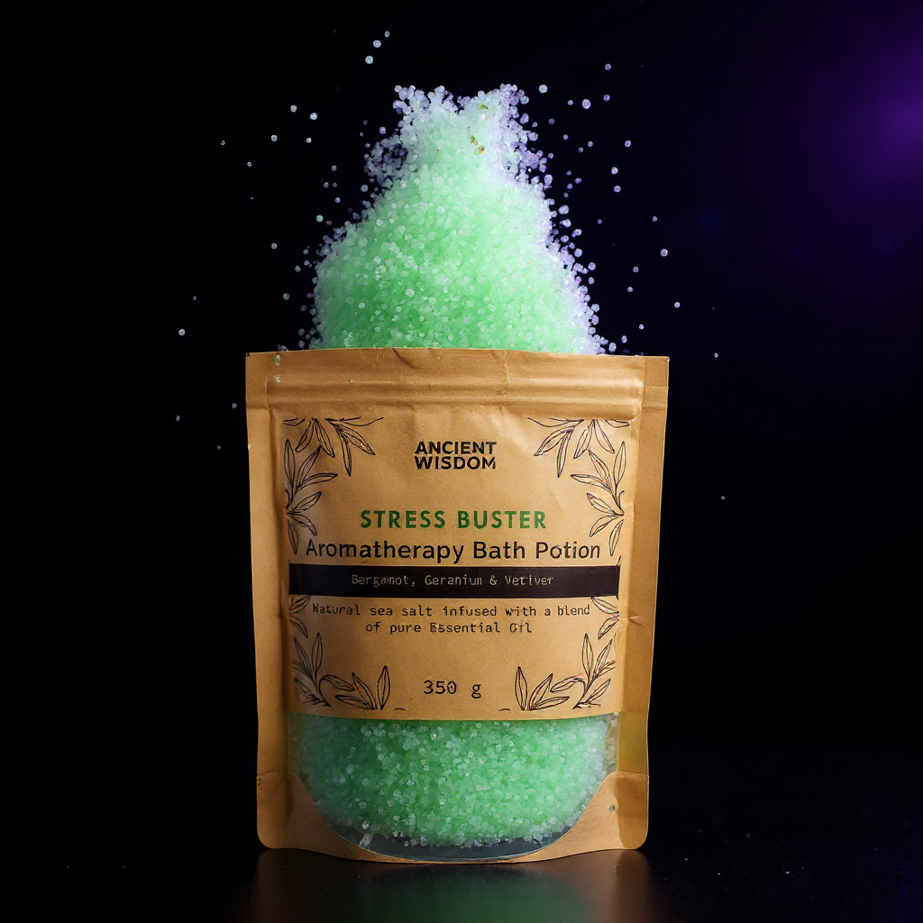 Aromatherapy Bath Potion in Kraft Bag 350g - Stress Buster