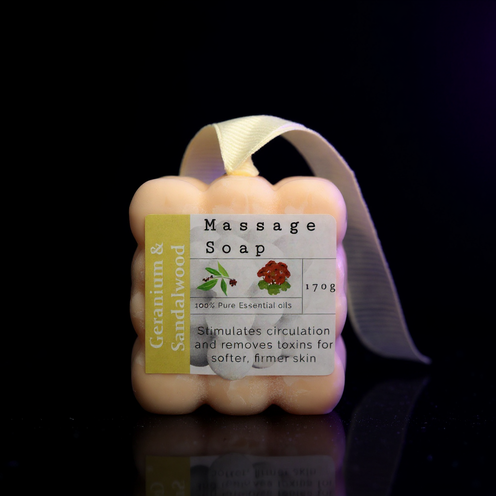 Boxed Single Massage Soaps - Geranium & Sandalwood