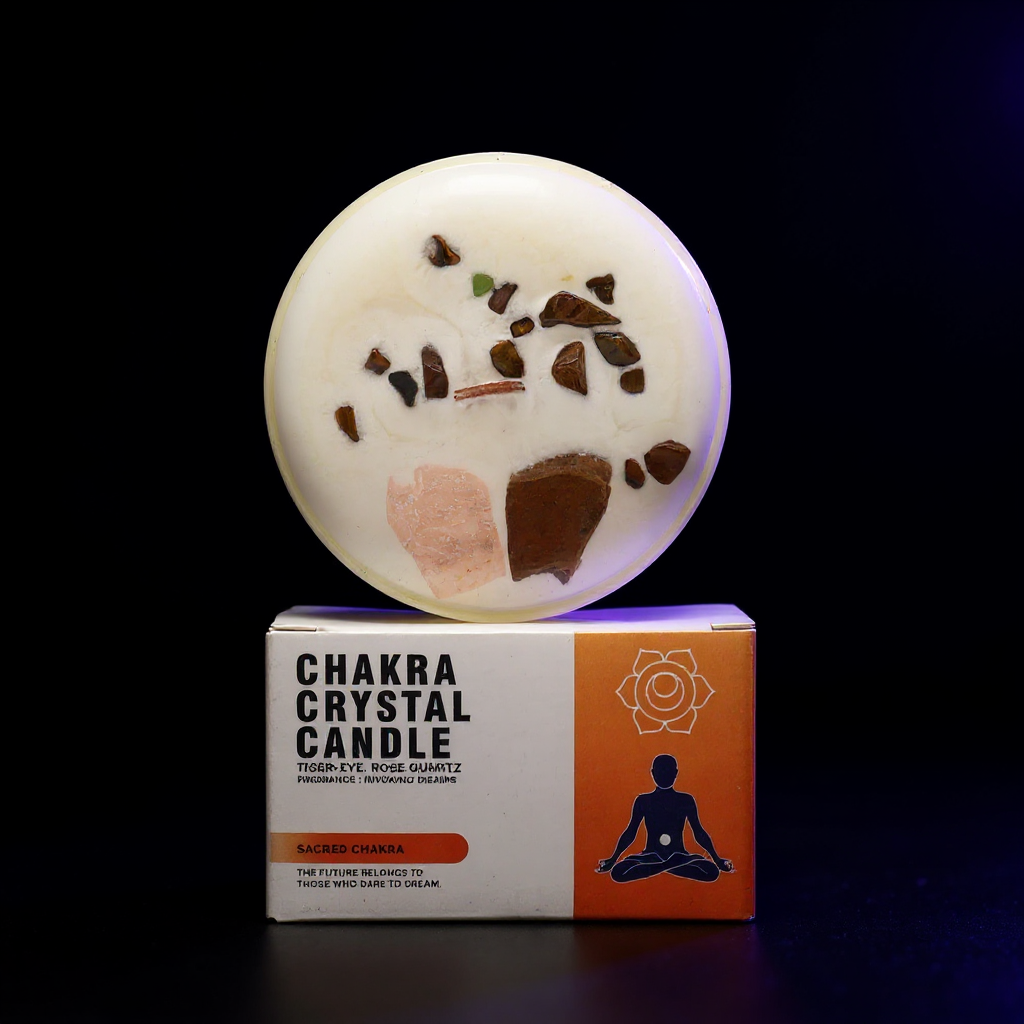 Chakra Crystal Candles - Sacred Chakra