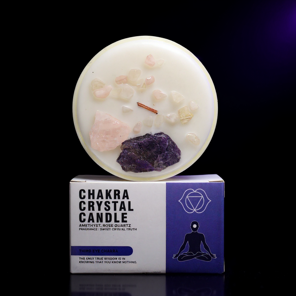 Chakra Crystal Candles - Third Eye Chakra