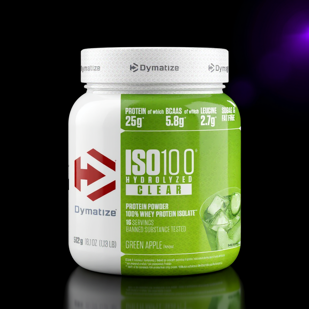 Dymatize ISO 100 Hydrolyzed clear whey protein 512g Roheline õun