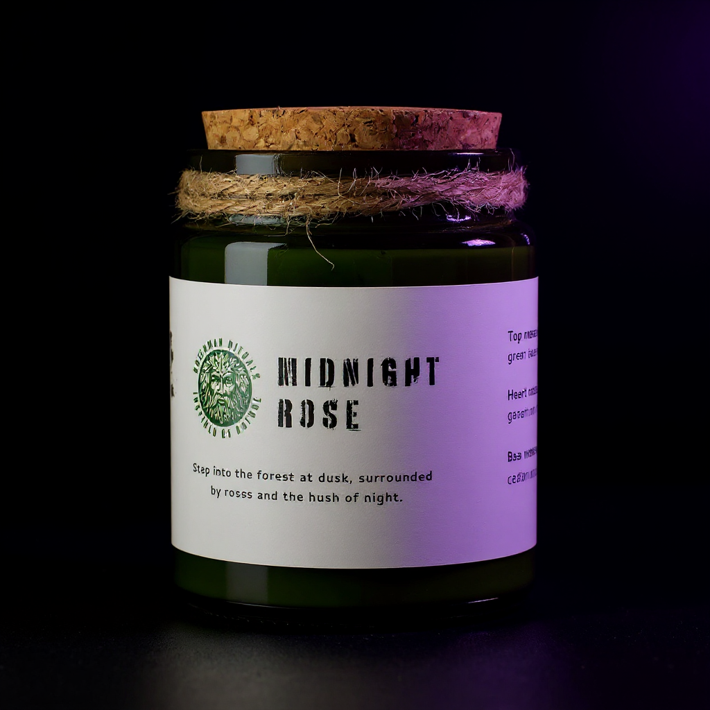 Greenman Woodwick Soy Candle - Midnight Rose