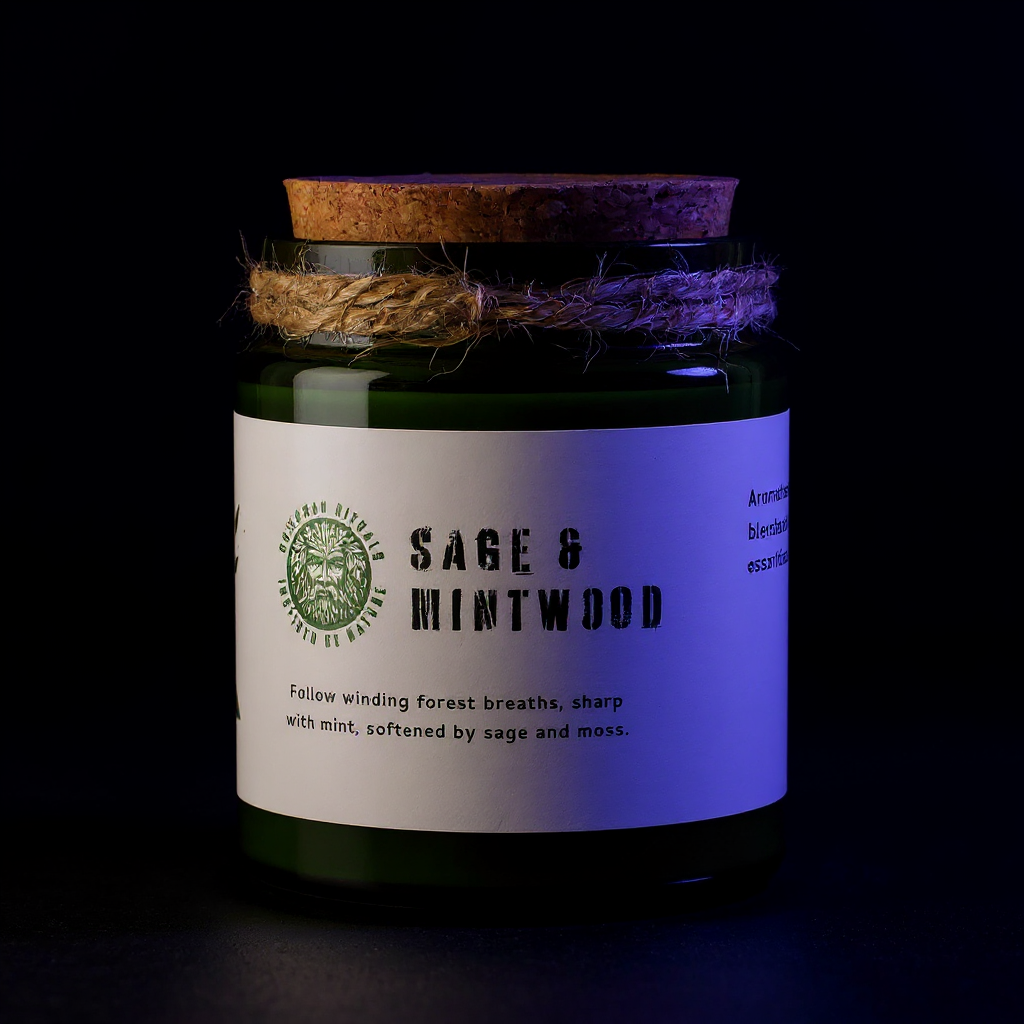 Greenman Woodwick Soy Candle - Sage & Mintwood