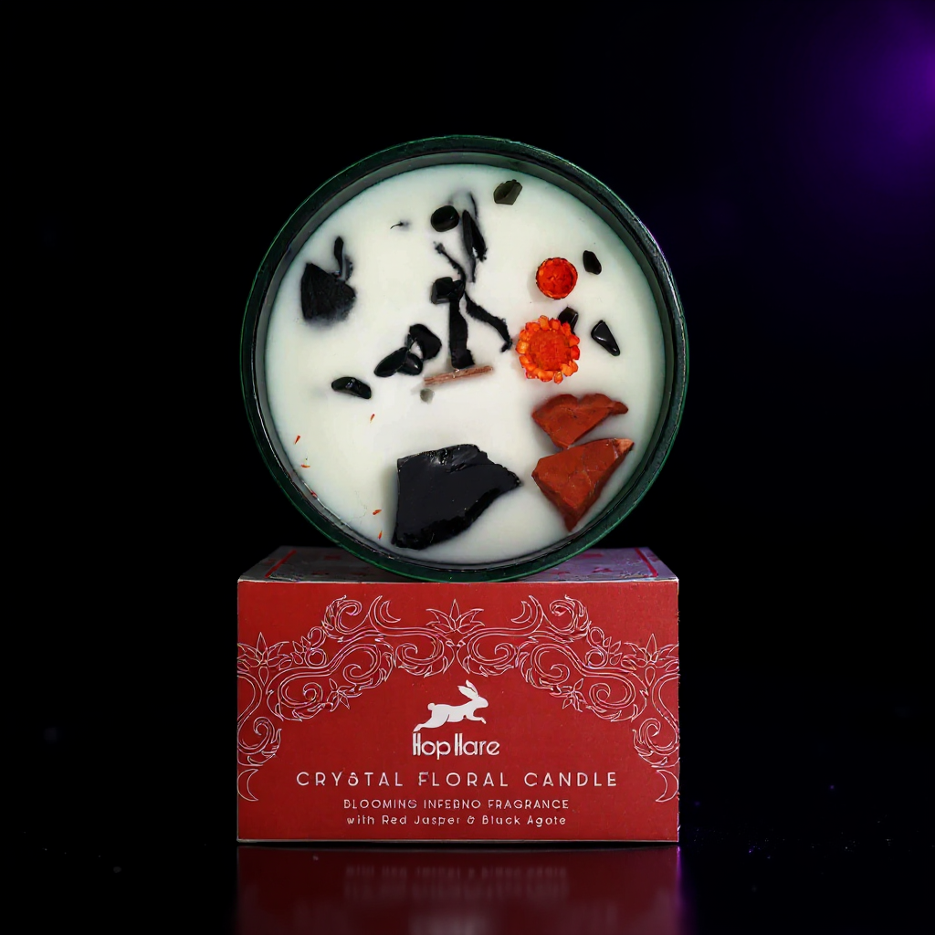 Hop Hare Crystal Magic Flower Candle - The Devil