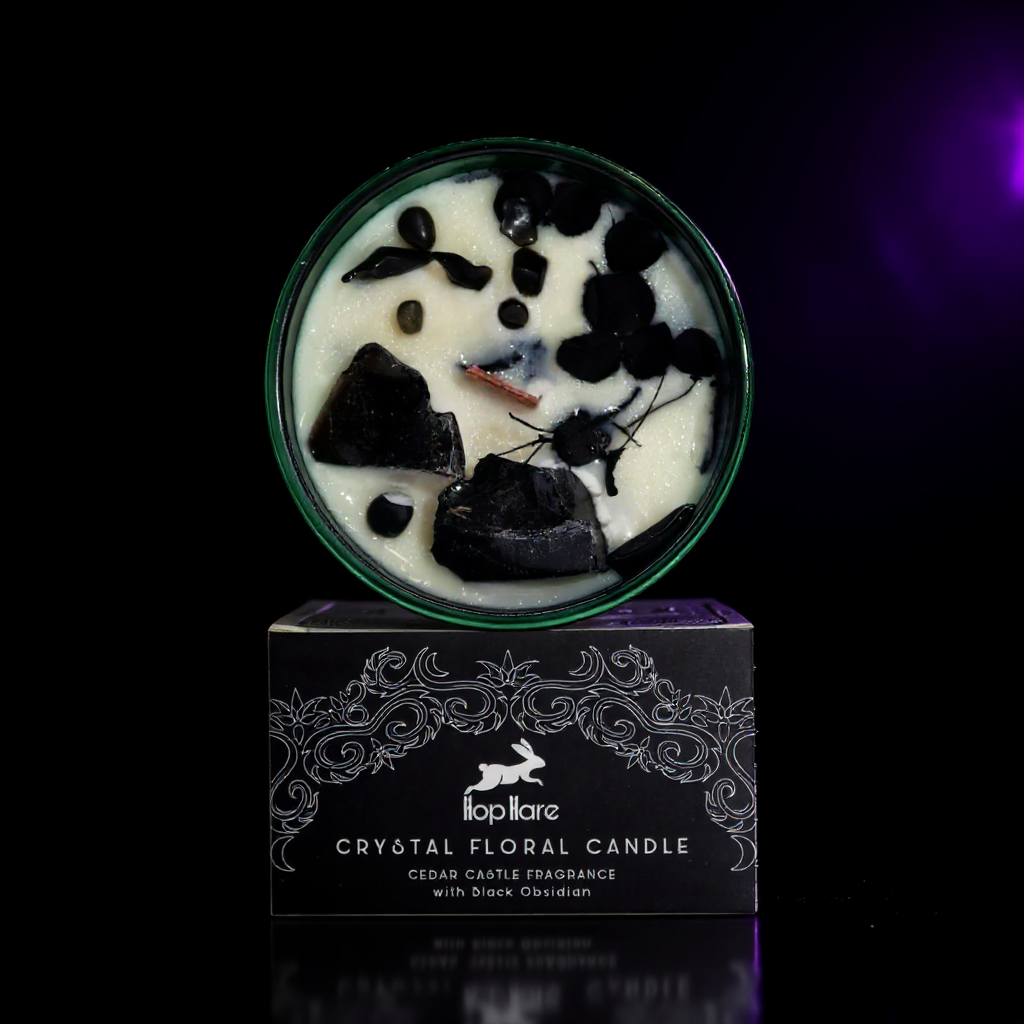 Hop Hare Crystal Magic Flower Candle - The King of Swords