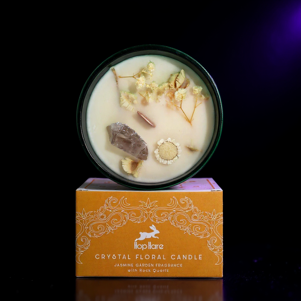 Hop Hare Crystal Magic Flower Candle - The Lion