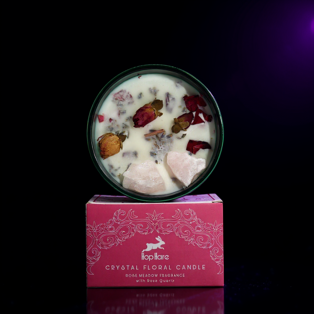 Hop Hare Crystal Magic Flower Candle - The Lovers