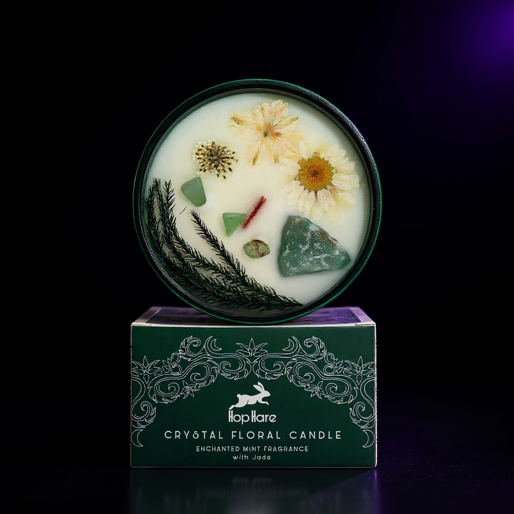 Hop Hare Crystal Magic Flower Candle - The Magician