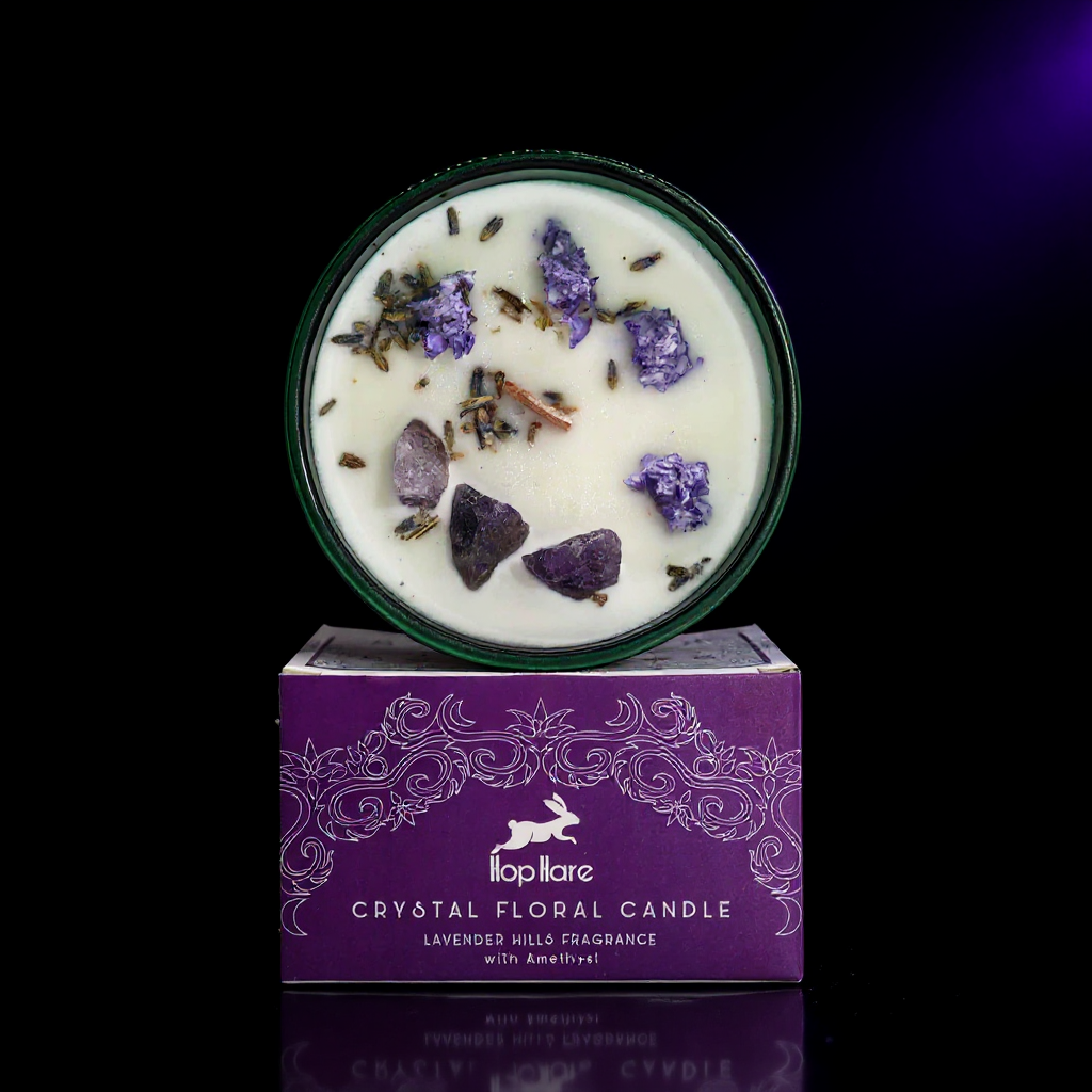 Hop Hare Crystal Magic Flower Candle - The Moon