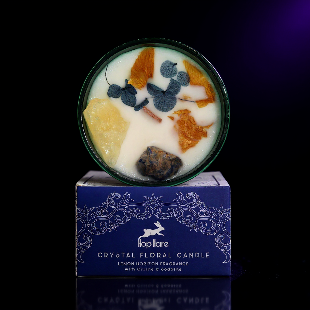 Hop Hare Crystal Magic Flower Candle - The Sun