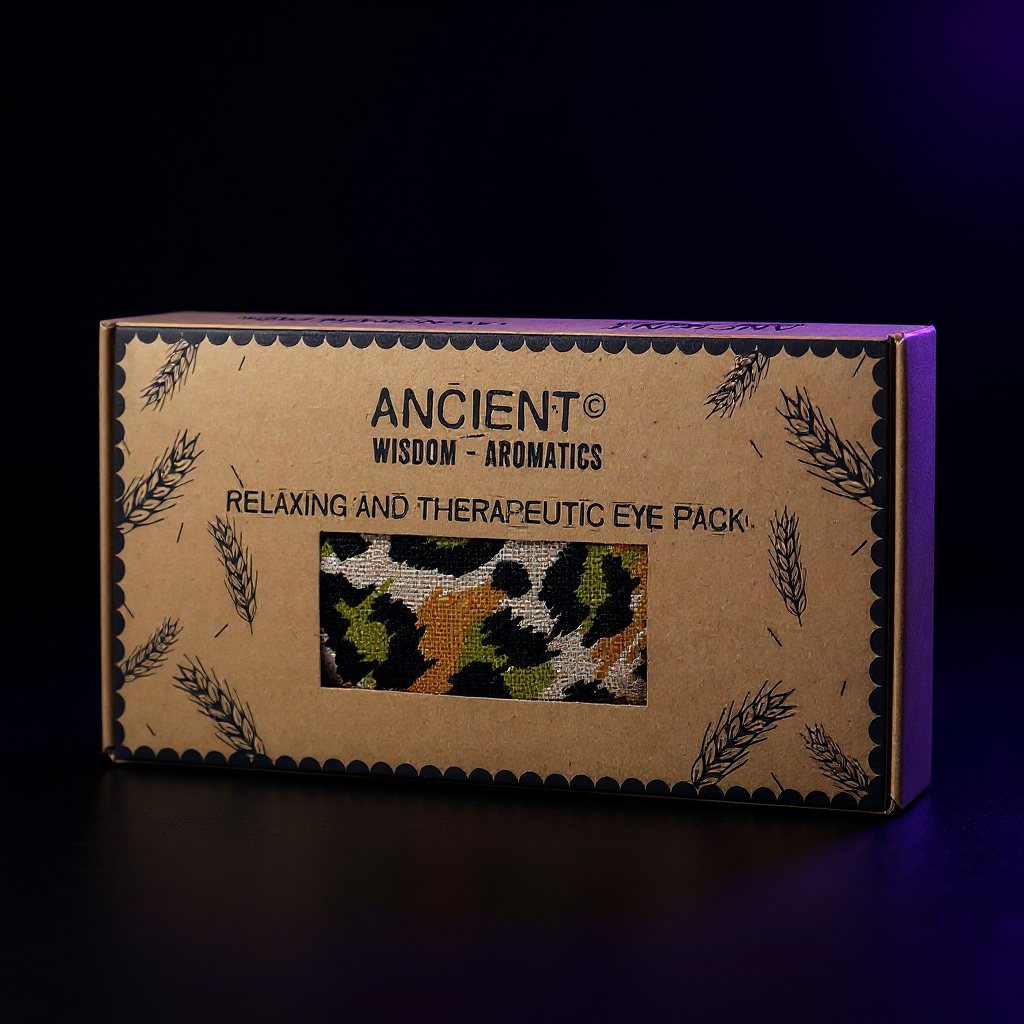 Lavender Natural Cotton and Juco Eye Pillow in Gift Box - Night Leopard