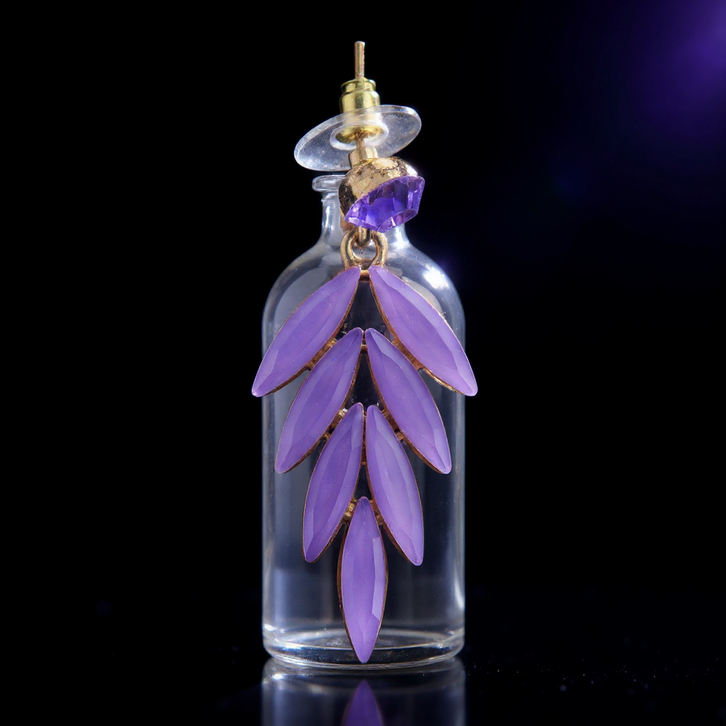 Lavender - Vintage Glass - Faries - Earrings