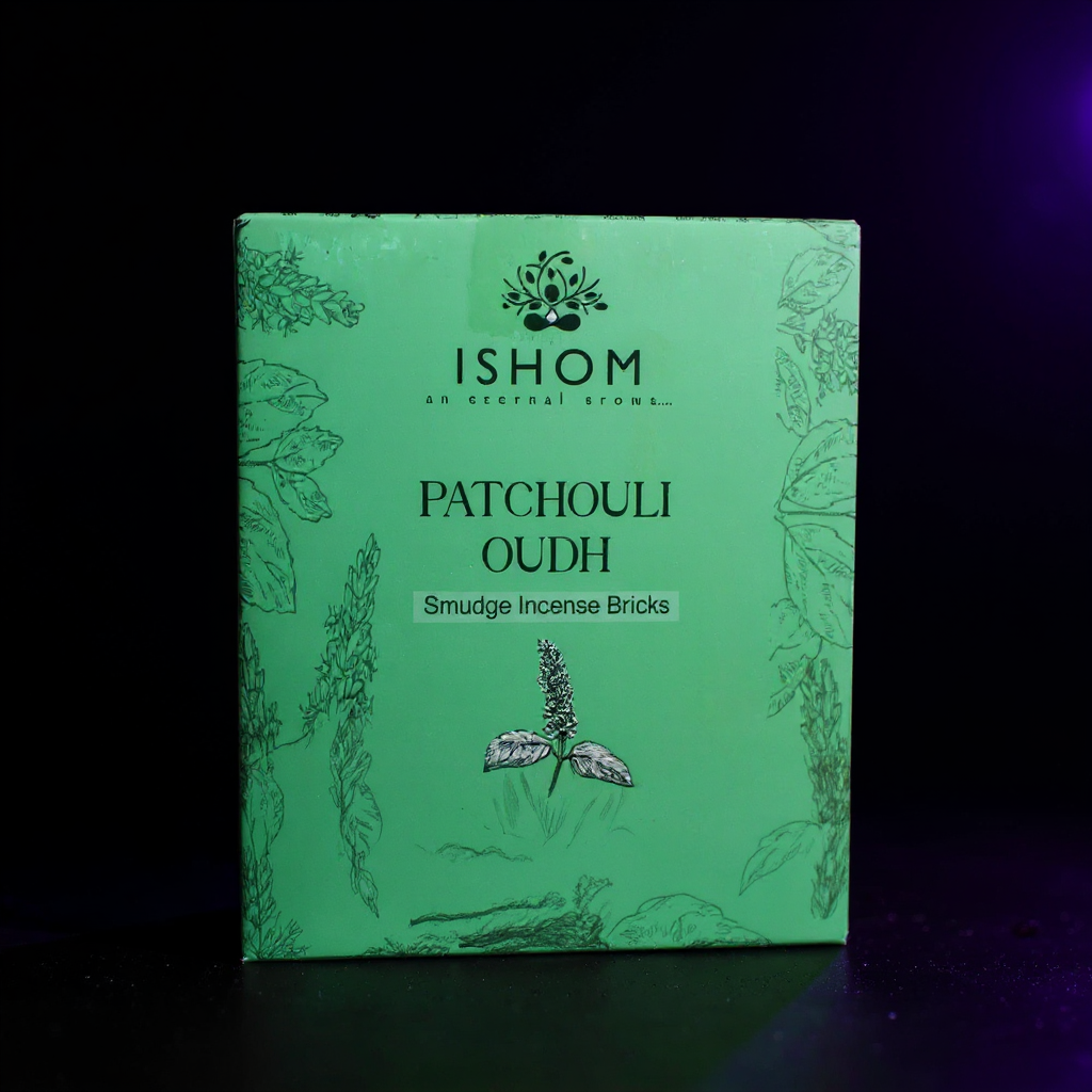 Pack of 15 Natural Incense Smudge Bricks and Burner - Patchouli Wood