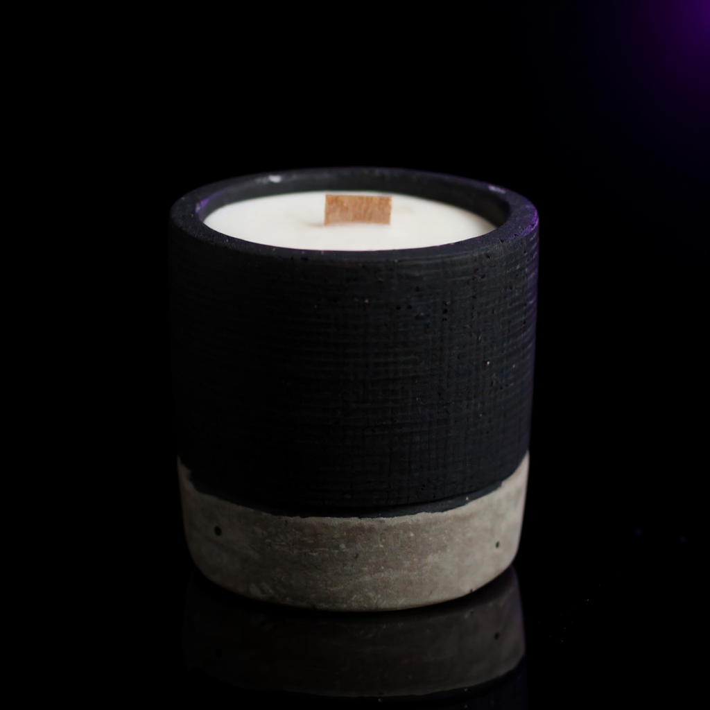 Pot Concrete Soy Candle - Black - Brandy Butter