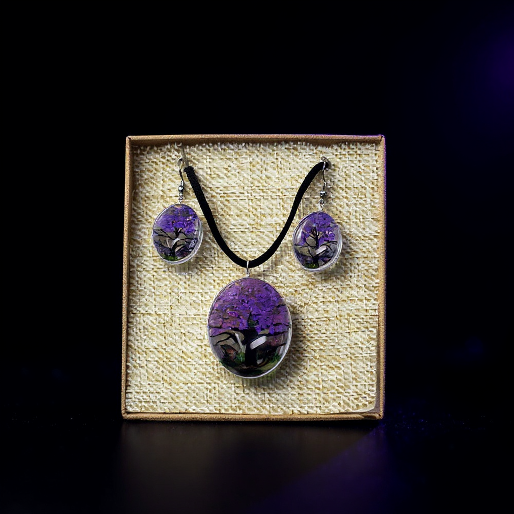 Pressed Flowers - Tree of Life set - Lavender