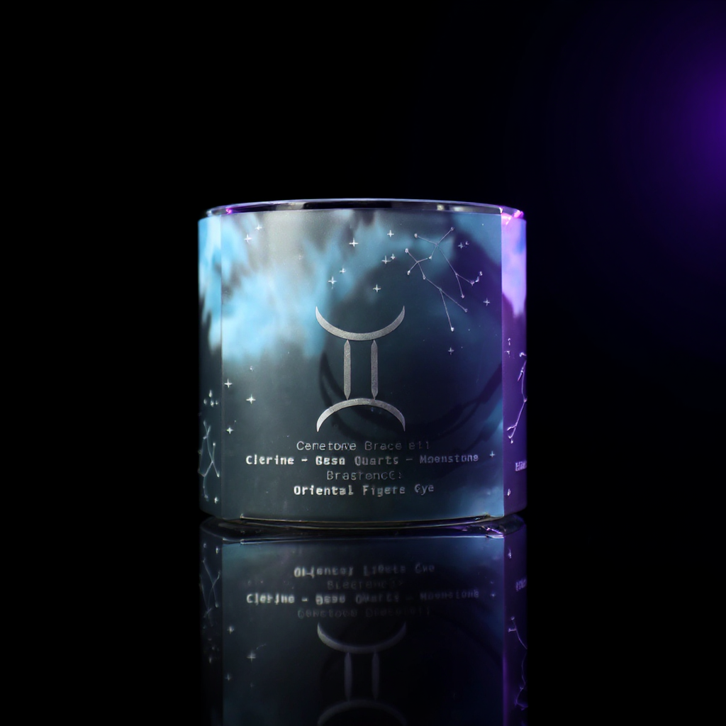 Zodiac Crystal Candle with Gemstone Bracelet - Gemini