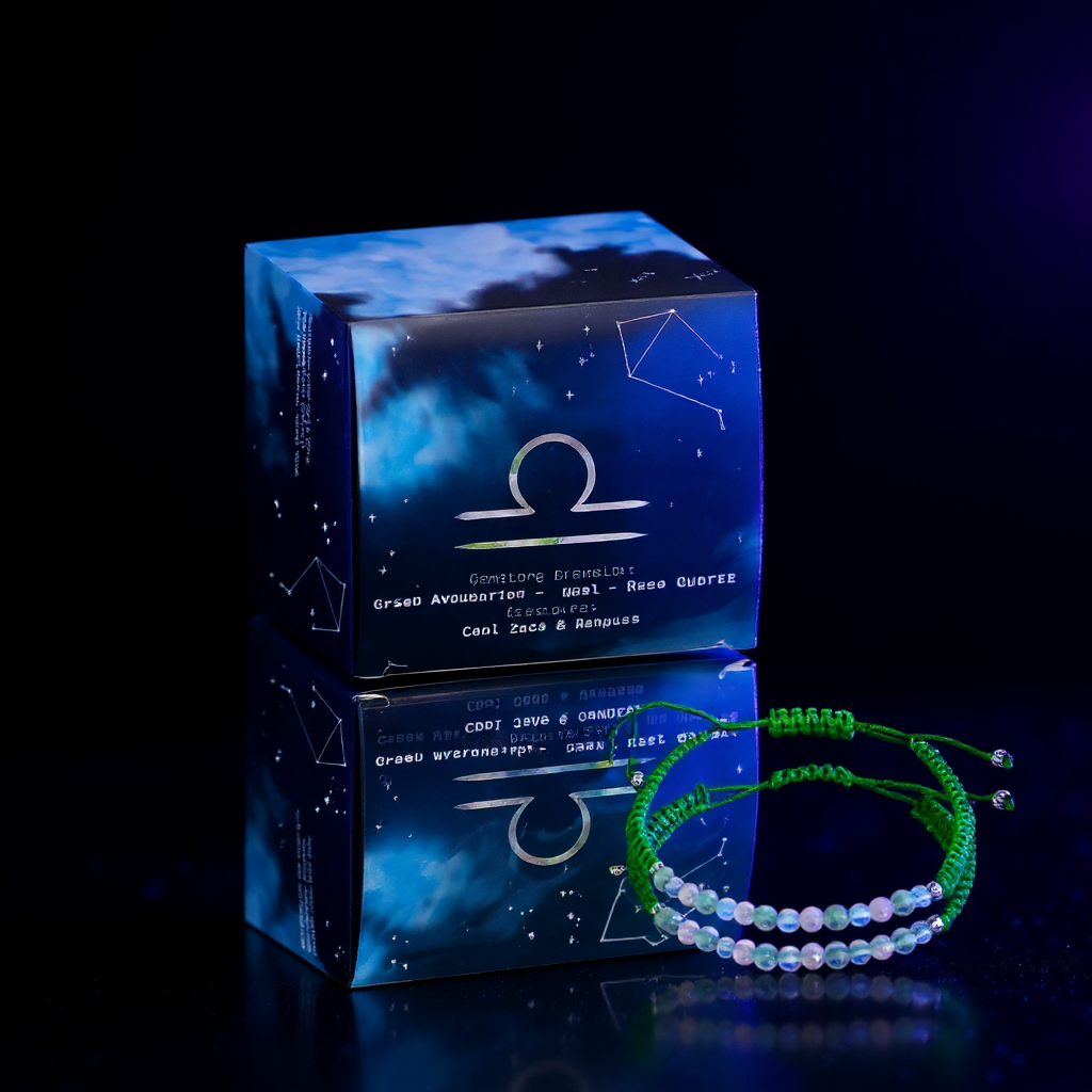 Zodiac Crystal Candle with Gemstone Bracelet - Libra